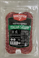 Generation 7 Sliced Old Fashion Beef Italian Salami | 20x2.2oz packs